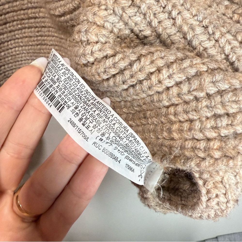 Zara Brown Ribbed Sweater - Picture 6 of 9